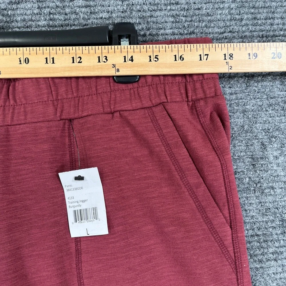 Cabi Training Jogger Womens L Burgundy Slub Knit Elastic Waist Activewear